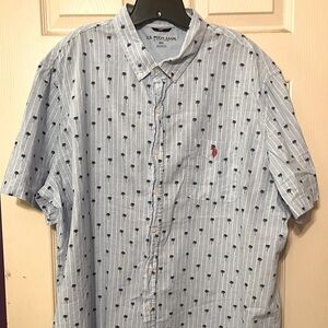 US Polo Assn button down shirt with palm trees 3X.